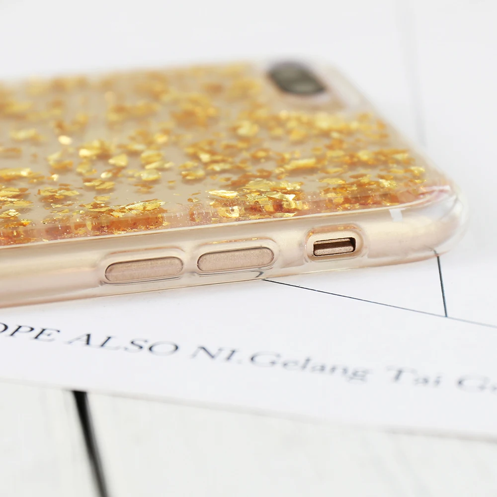 Чехол KISSCASE Bling для iPhone X 7 8 Plus 6 6S 5 5S SE блестки с золотыми блестками мягкий чехол из