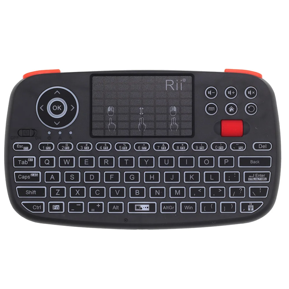 

Rii RT726 Bluetooth 2.4Ghz Dual Mode Mini Wireless Keyboard Air Mouse With Touchpad for iPad Pro iPhone XS TV Box mini keyboard