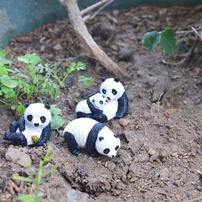 Симпатичные животные Садоводство микро-пейзаж Мини имитация жизни как панда небольшой орнамент статуя панды скульптура ландшафтное украшение