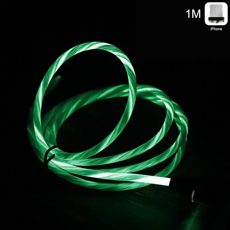 One For Three LED Light Streaming Data Cable Magnetic Absorption USB Sync Data Charger Cable For Type-c IPhone Android One For Three LED Light Streaming Data Cable Magnetic Absorption USB Sync Data Charger Cable For Type-c IPhone Android