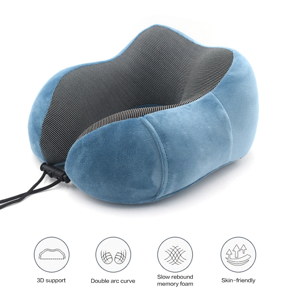 1 шт.. u-образная подушка для шеи из пены памяти мягкая медленная отскок космическая дорожная подушка однотонная Шейная подушка для шеи