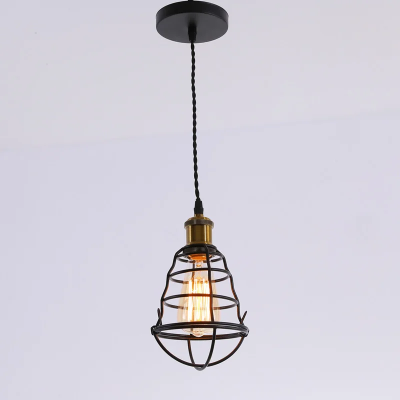 

Smuxi Modern Industrial Vintage Cage Pendant Light Iron Art Pyramid Wrought Home Ceiling Lamp Suitable for E27 bulbs