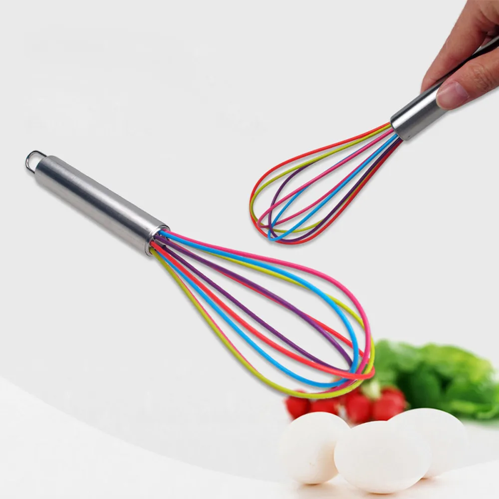 10 inches Egg Whisk Silicone Nonstick Silicone Mixer Heat resistant Egg Beater Perfect Food