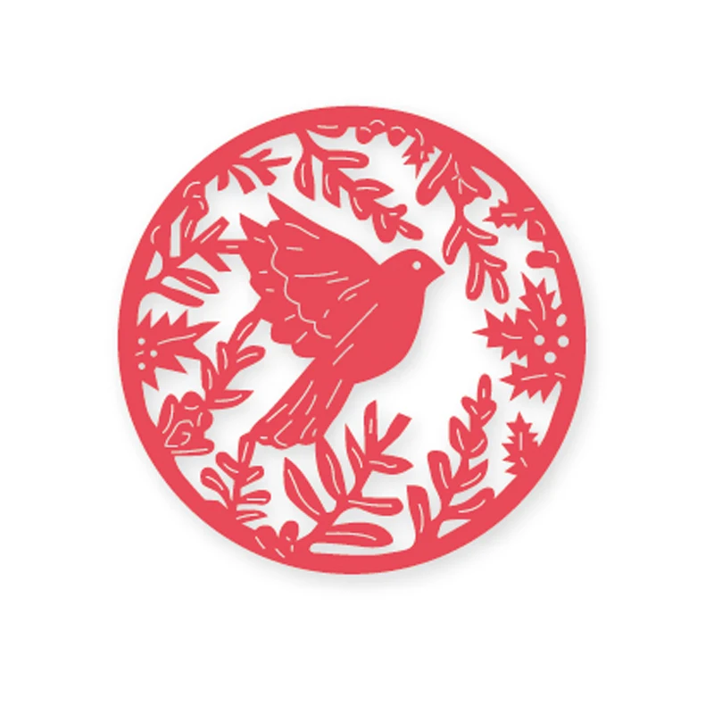 Dove Bird Leaves Circle 95*95 мм Metel Стальные режущие штампы трафарет ремесло для DIY тиснение
