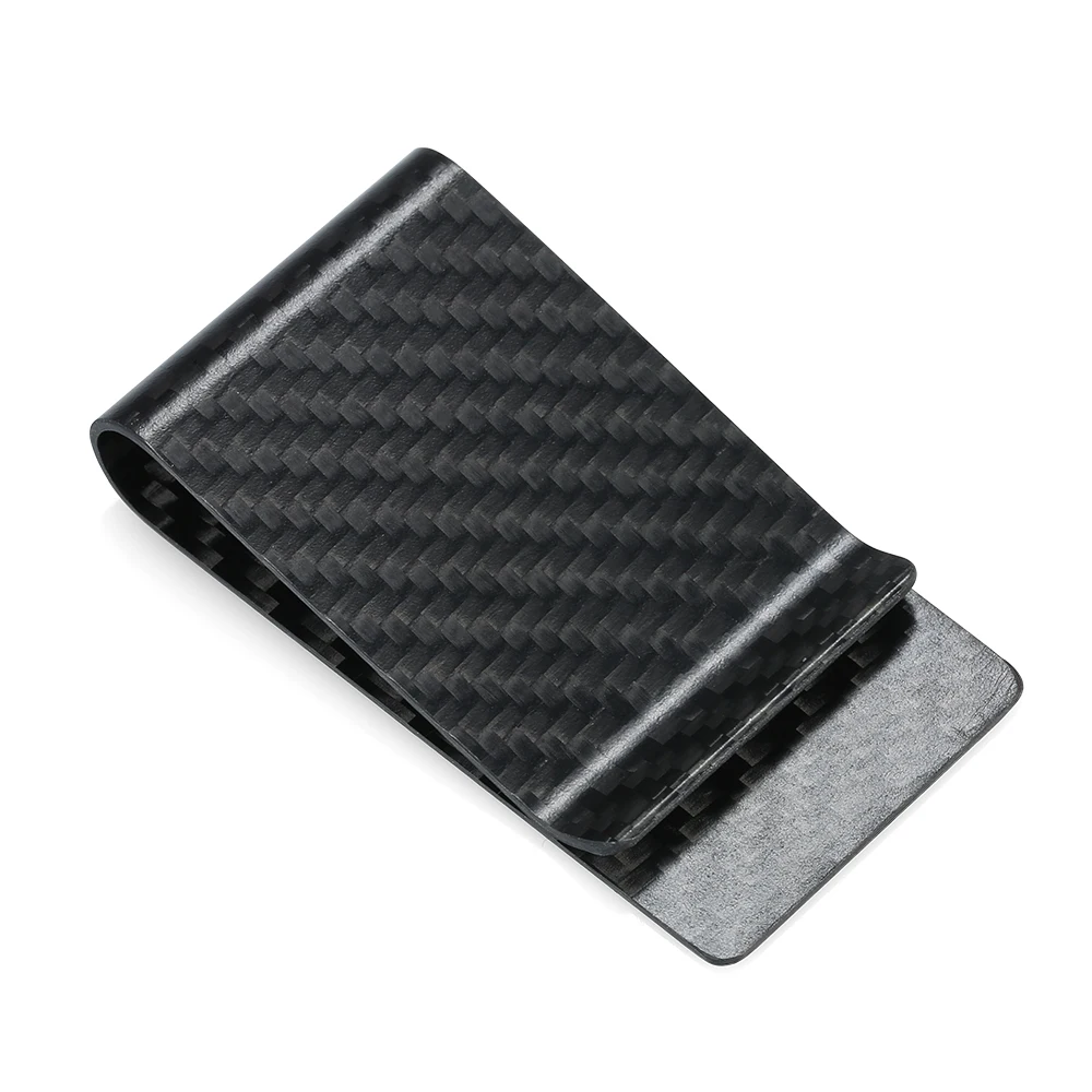 

Black Carbon Fiber Wallet Money Clip Credit Card Business Card Clip Holder for Men
