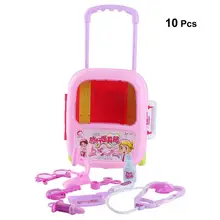 10 шт. доктор игрушки ролевые игры Ролевые образовательные моделирования портативный чемодан Медицинское Оборудование Набор доктора для детей девочек
