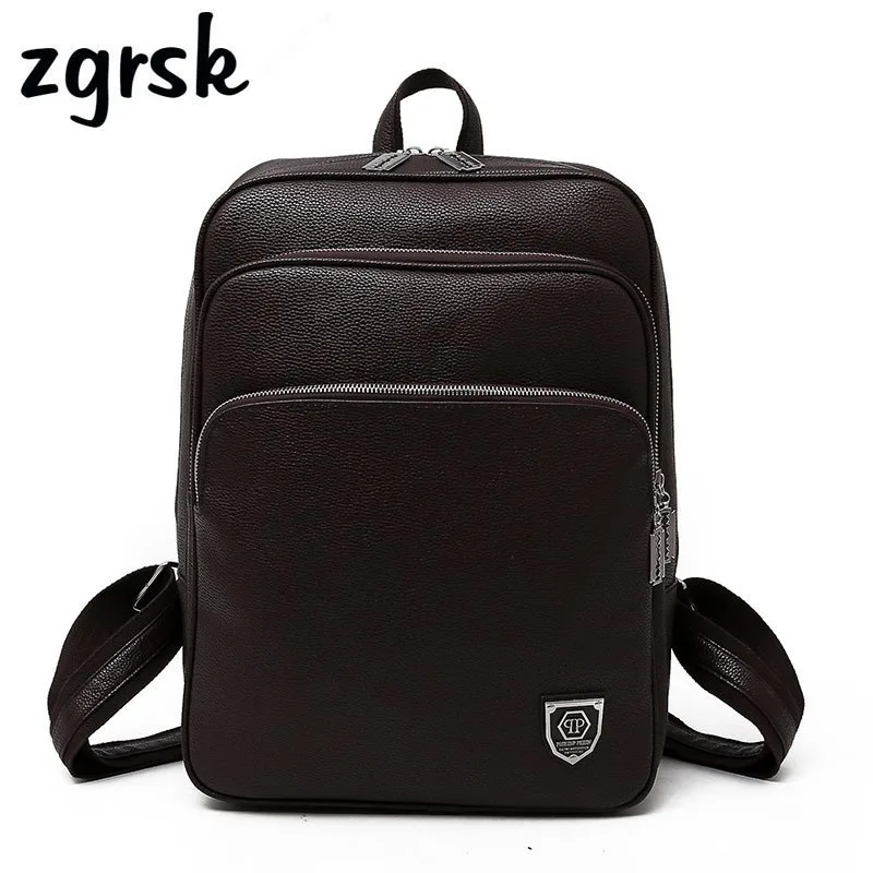 

Backpack Men School Business Backpack Men's PU Leather Travel Computer Bag School Student Backpack Bag Bagpack Backpacks