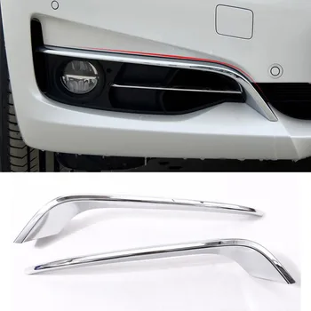 

2-Pces Silver ABS Chrome Front Fog Light Strip Trim For BMW 3 Series GT Gran Turismo F34 2013-2017 Car Accessories