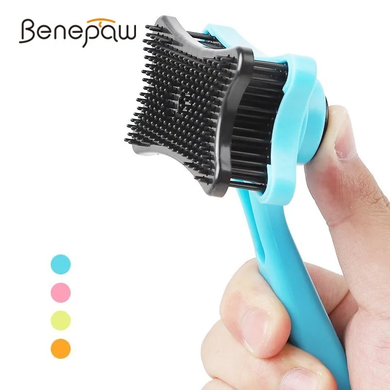 

Benepaw Self Clean Dog Hair Remover Quality Plastic Pet Brush Fur Comb Hot Sale Grooming Deshedding Tools Cat 4 Colors 2019