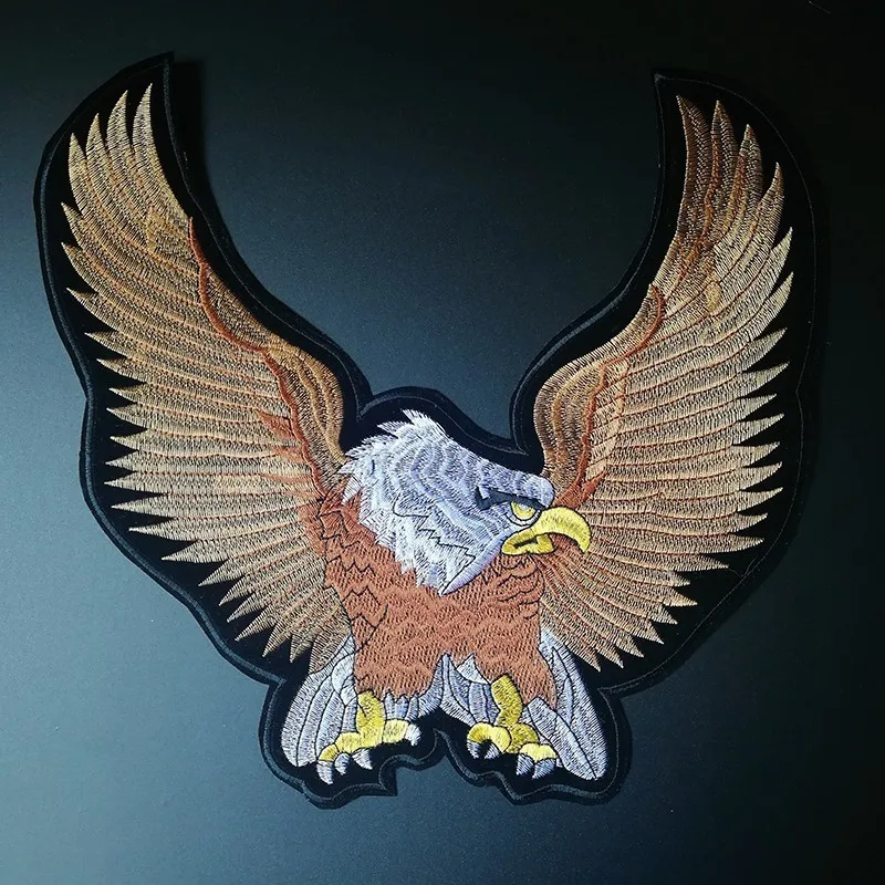 

PGY Leather Embroidered Biker Patches For Jeans Men Jacket Clothing Eagle Animal Punk Style Patch Stickers On Motorcycle Parches