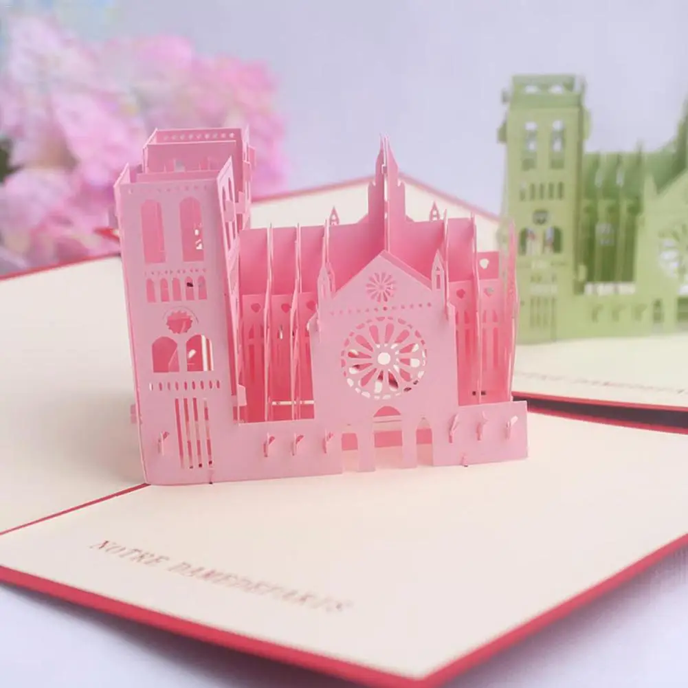  Greeting Cards With Envelope Laser Cut Post Card For Birthday Christmas Cards Notre Dame Cathedral  - 33010291296