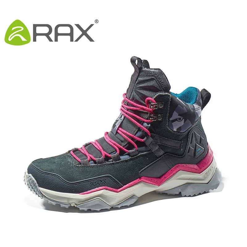 

RAX Men Hiking Shoes Antiskid Mountain Climbing Sneakers Women Breathable Geuine Leather Lightweight Trekking Outdoor Shoes Men