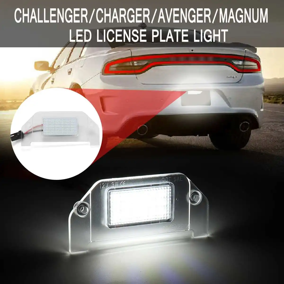 LED Car License Plate Light for Dodge Challenger Charger Dart Avenger