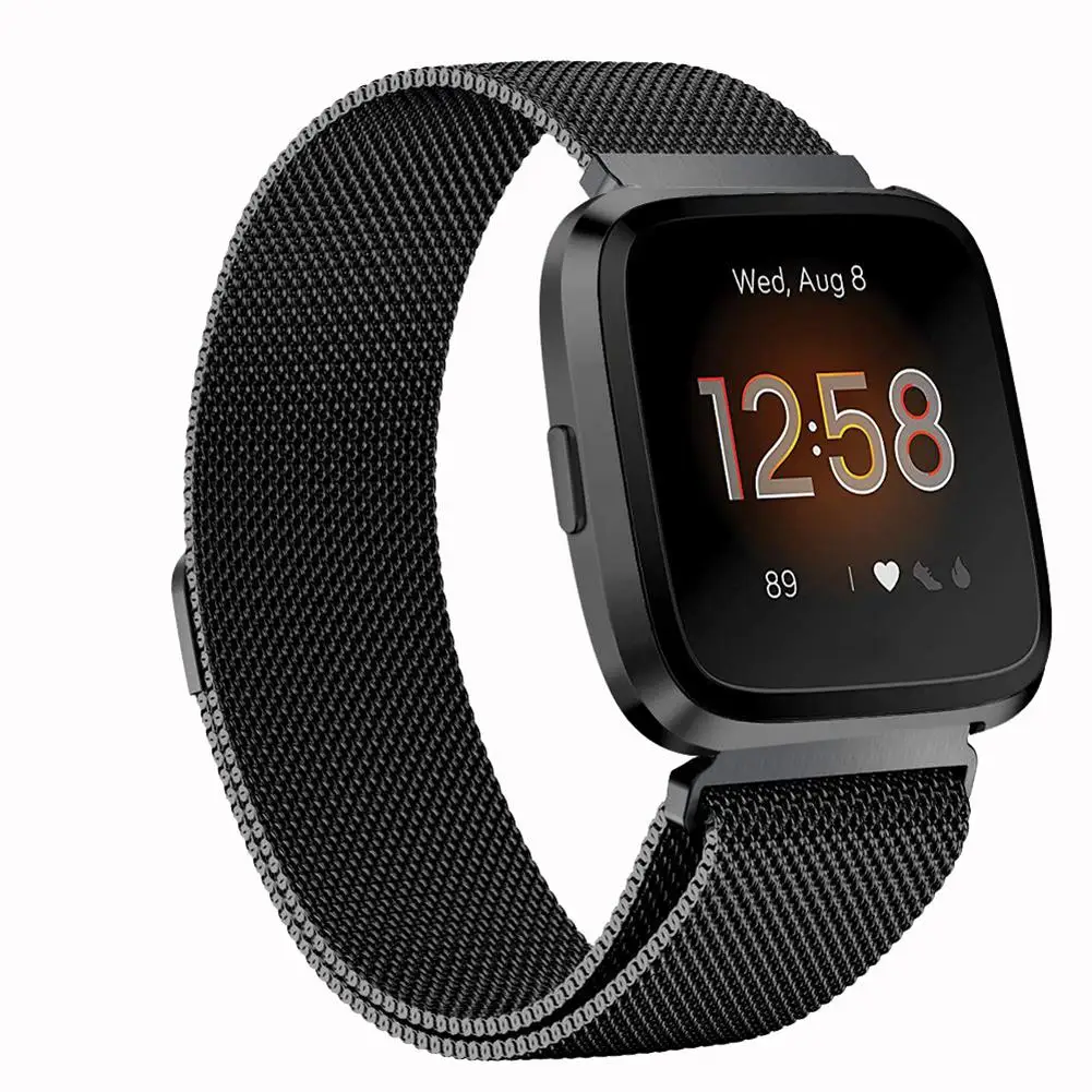 

Magnetic Milanese Loop Metal Band Stainless Steel Wrist Band Strap For Fitbit Versa Fitbit Versa Lite Smart Watch