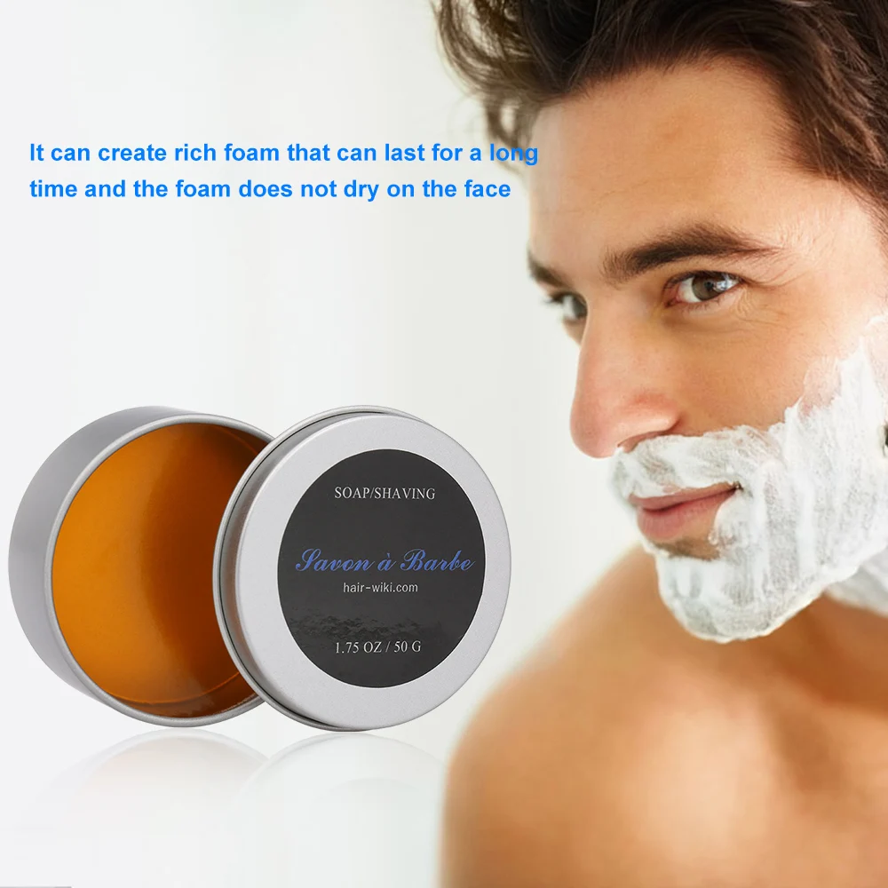 Shaving Cream Men's Beard Shaving Soap Round Facial Care Mustache