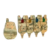 Беспроводной светодиодный Рыбалка оповещение о тревоге в комплекте чехол 4 Рыбалка сигнализаторы поклевки+ приемник-1 шт