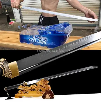 

Battle Ready Tang Dynasty Ninja Straight Knife T10 Steel Clay Tempered Razor Sharp Chinese LongQuan Handmade Dao Sword Katana