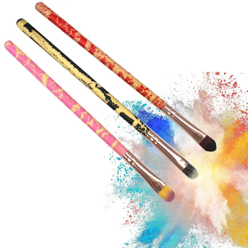 

1 Piece Colorful Eyeshadow Detailed Small Shade Single Brush Makeup Brush With Crack Lacquer Handle Fashion Cosmetic Tool
