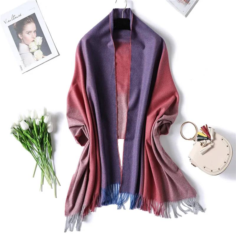 

Design 2019 brand women scarf spring winter warm cashmere scarves for lady shawls and wraps pashmina patchwork long bandana