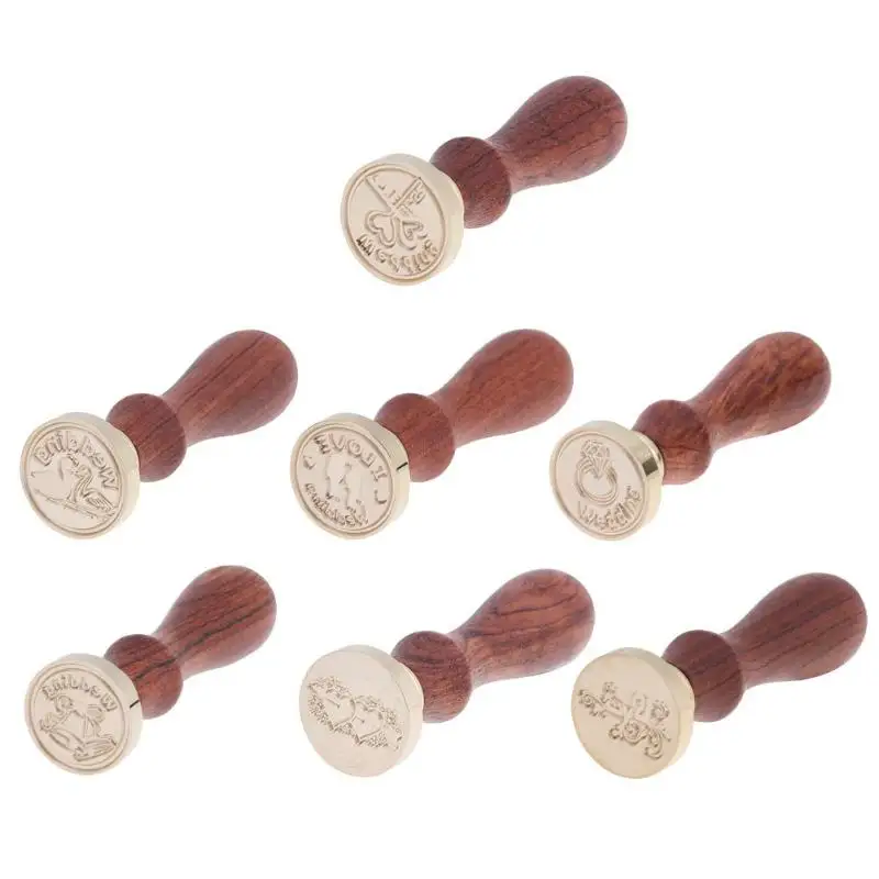 

Retro Wood Stamp Tree Pattern Antique Tree Pattern Sealing Wax Seal 7 Types Love Series