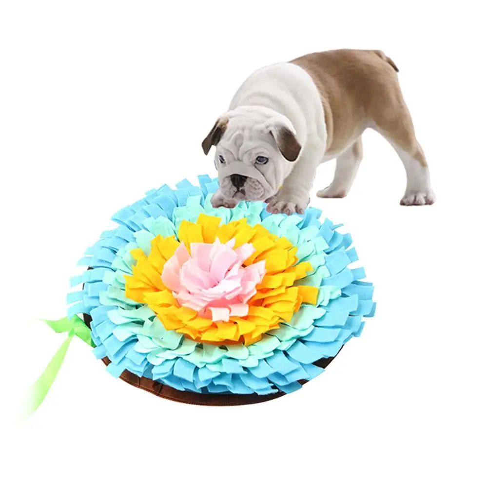 Large Flowers Dog Snuffle Feeding Mat Washable Training Piecing Blanket Pet Playing Toy Encourages Natural Foraging Skills Mat