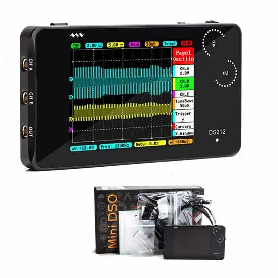 Digitaloszilloskop 100MSa//s Mini-DS213-Handheld-Digitalspeicheroszilloskop im Taschenformat mit 4 Kan/älen