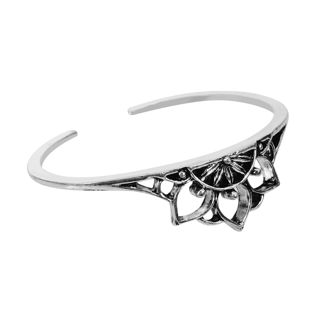 

Ethnic Vintage Cuff Bangle Shellhard Carved Boho Hollow Flower Open Bracelets & Bangles Fashion Jewelry For Women Shellhard