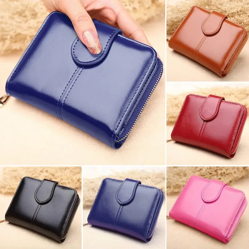 

2019 New Short Type Zipper Women Wallet PU Leather Buckle Coin Pocket Female Solid Fashion Purse Money Bag #919