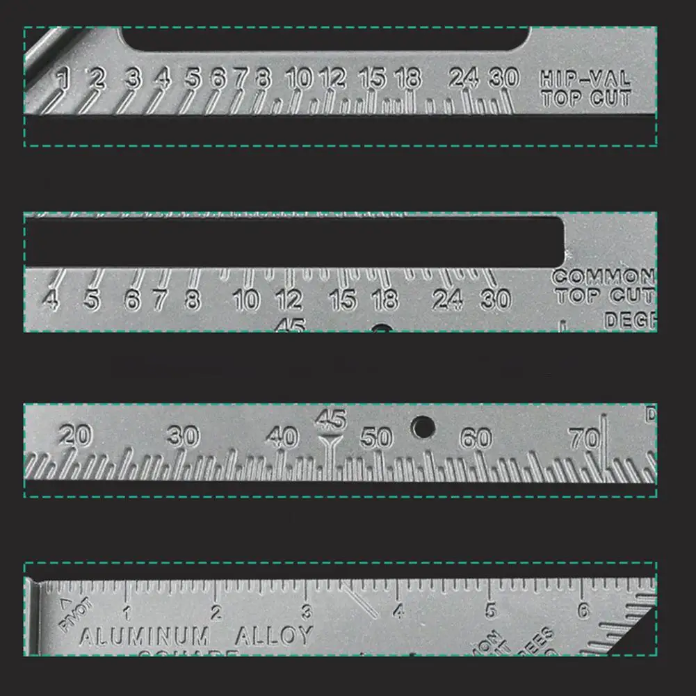 Triangle Square Ruler 90 Degree Angle Ruler Measurement Tool 7&rdquo; Stainless Steel Metal