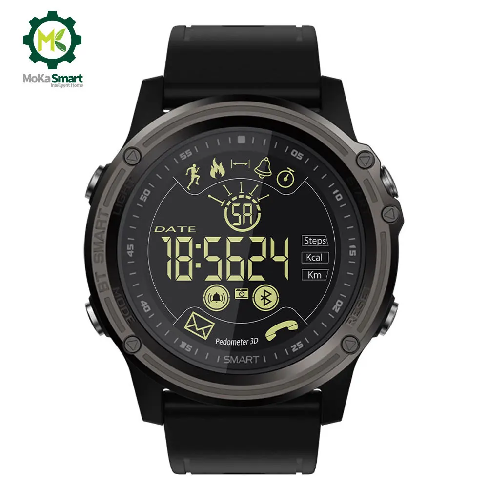 

MOKA Fashion Bluetooth Smart Watch Waterproof Digital Sport pedometer Men Clock Ultra-long Standby SmartWatch for ios android