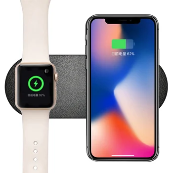 

2 in 1 Wireless Charger for Apple Watch 4/3/2 for Apple Phone with USB Black Color Smart Accessories High Quality
