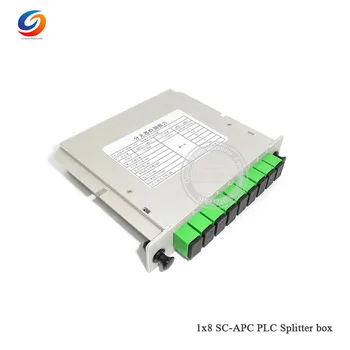 

5PCS SC APC Fiber Optic Splitter 1x8 Optical PLC Splitter Cassette Box Card Inserting Type Optical FTTH PLC Splitter 1x8