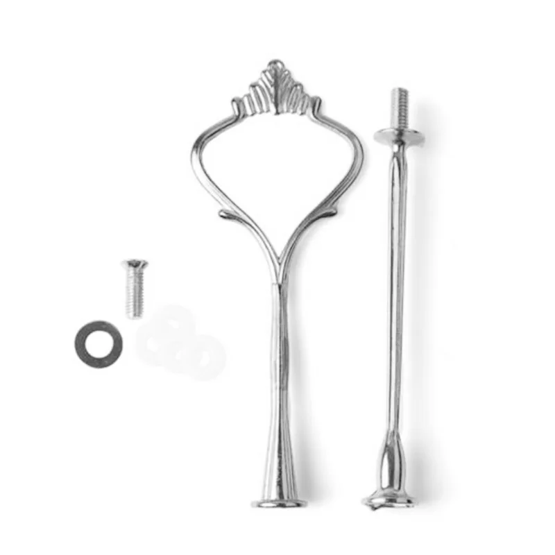 

2Tier Cake Plate Stand Crown Handle Fitting Hardware Rod Plate Wedding Party