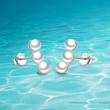 

Pearl Earrings 925 Jewelry 925 Sterling Silver Brincos Stud Earrings For Women