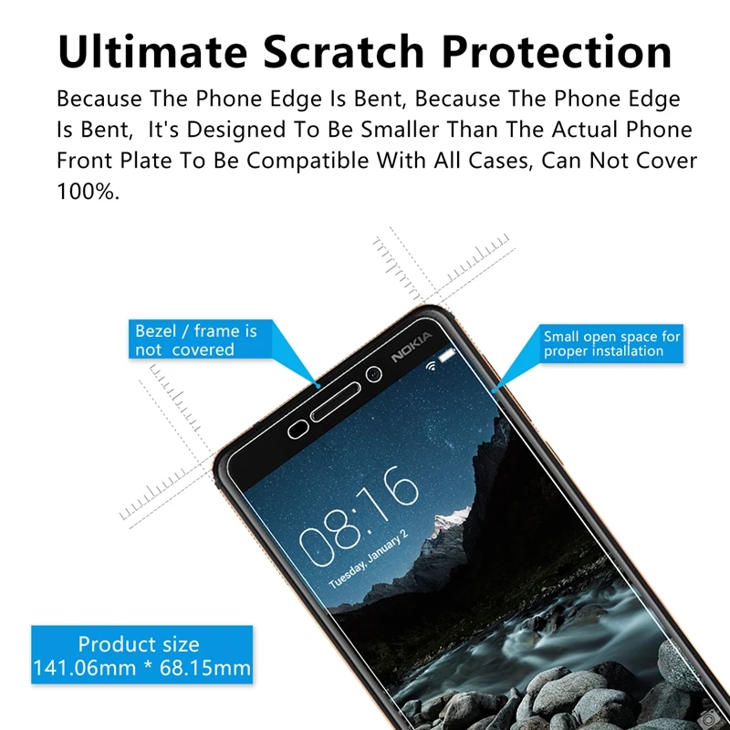 2.5D Закаленное стекло для Nokia 8 6 2 7 2018 1 3 5 X7 X3 защитный чехол Защитная