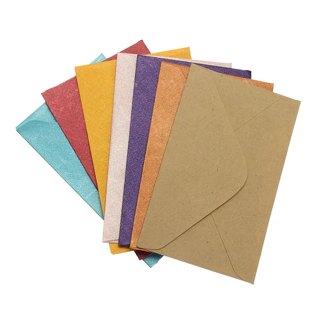 50pcs vintage retro small colored blank mini paper envelopes wedding