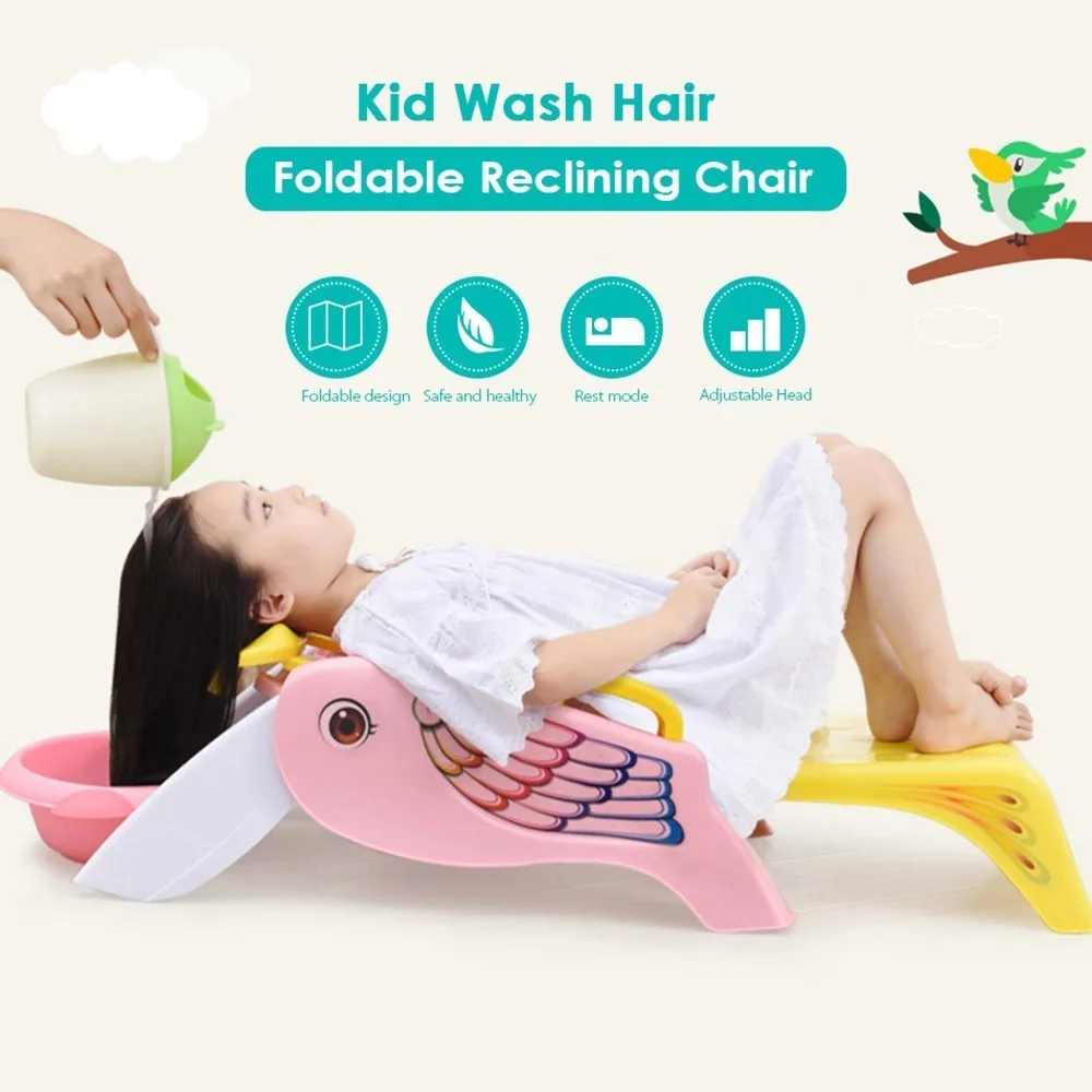 Foldable Baby Bath Reclining Chair Tubs Accessories Bathroom Seat Adjustable Head Two Sided