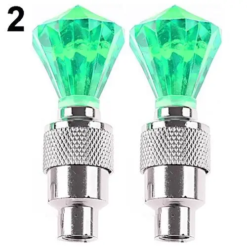 

2 Pcs auto accessorie Auto LED Tire Valve Lamp Flashing Light Tyre Wheel Light for Car Bicycle