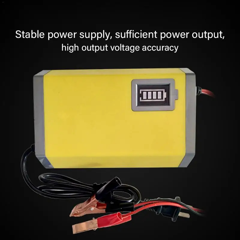 Car Accessories 12V 6A Motorcycle Car Battery Charger Reverse Short Circuit Protection Full Self-Stop Marquee Display Power