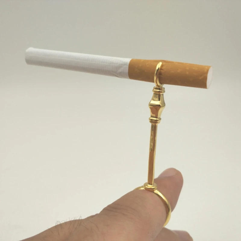 Дамское элегантное Ретро курительная трубка кольцо нефритовое кольцо полка поддерживает, чтобы предотвратить пальцы пожелтели-золото