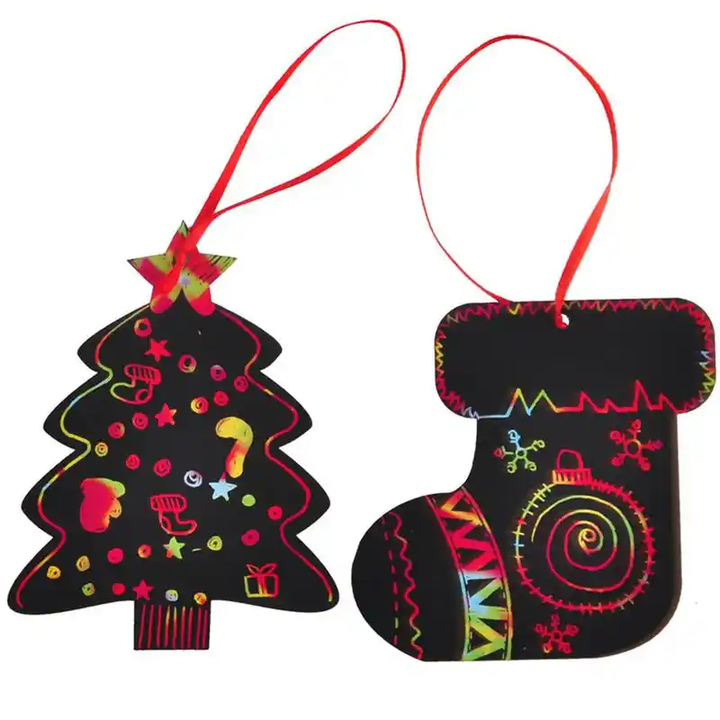 Magic Color Christmas Scratch Card Santa Claus Christmas Tree Scratch Art Paper Coloring Cards Scraping Drawing Toy For Children