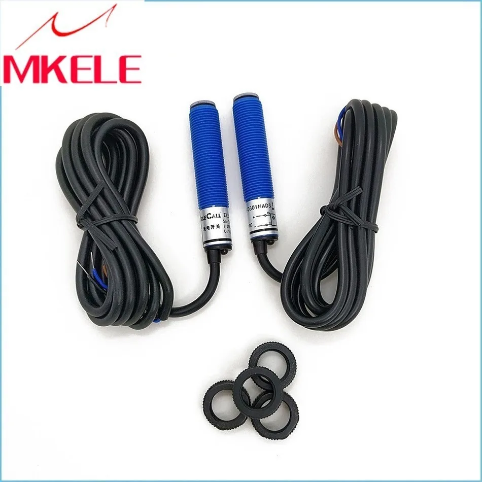 

10-30VDC 3M Photoelectric Sensor Beam Switch Infrared Obstacle Avoidance NPN Normally Open 12S-D301NAD3 Makerele Free Shipping