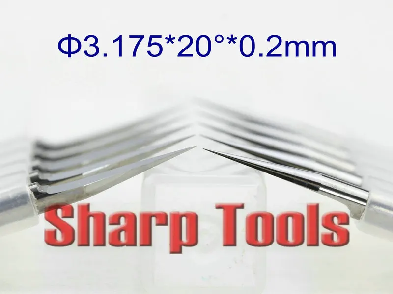 

3.175x0.2mm 20 degree V Cut PCB Carbide End Mill CNC Bits Micro Tools, CNC End Mill Bits Cutters for Wood Engraver Tools Lathe