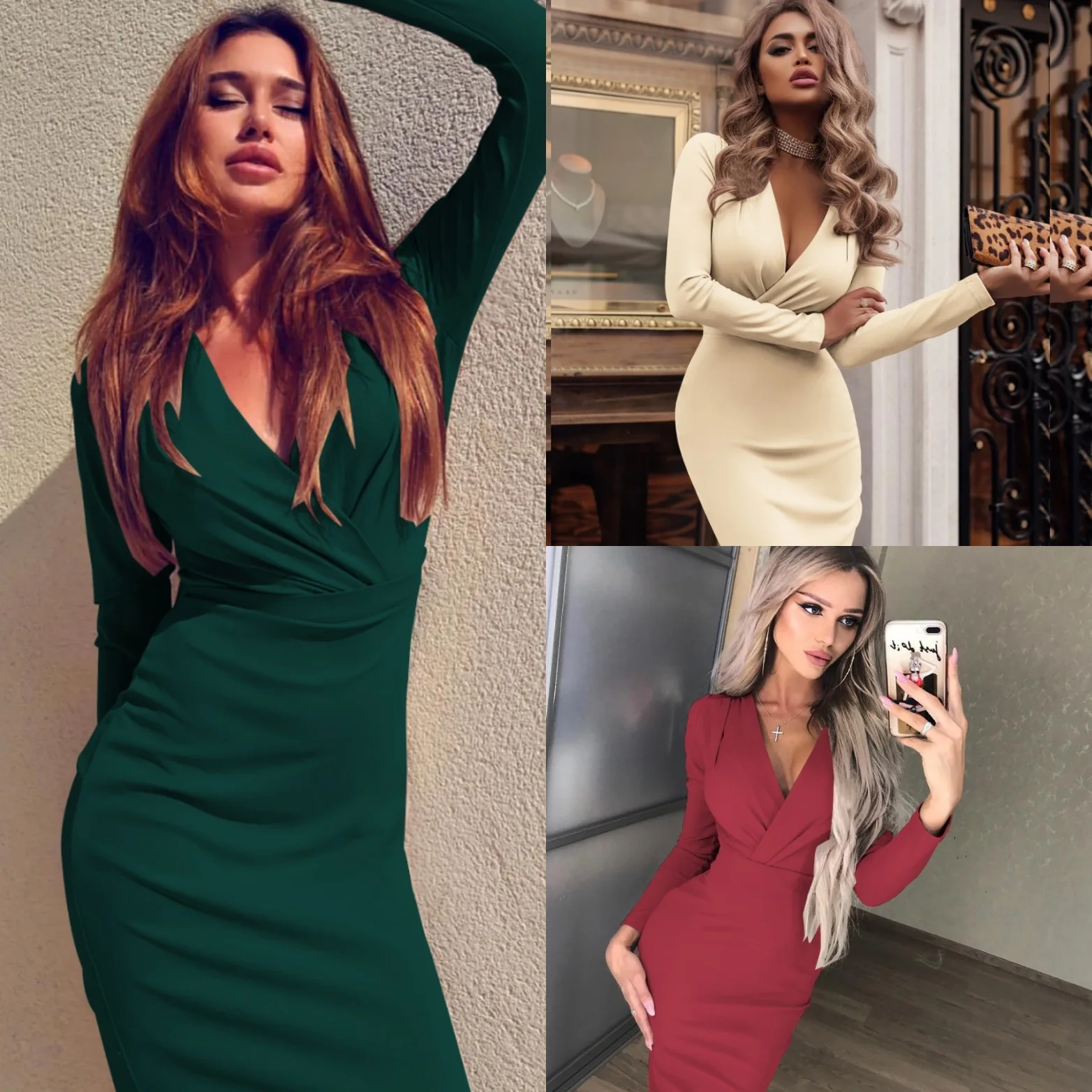 VITIANA Women Work Office Midi Dress Female 2019 Spring Long Sleeve V Neck Elegant Slim Bodycon Party Casual Dresses vestidos VITIANA Women Work Office Midi Dress Female 2019 Spring Long Sleeve V Neck Elegant Slim Bodycon Party Casual Dresses vestidos
