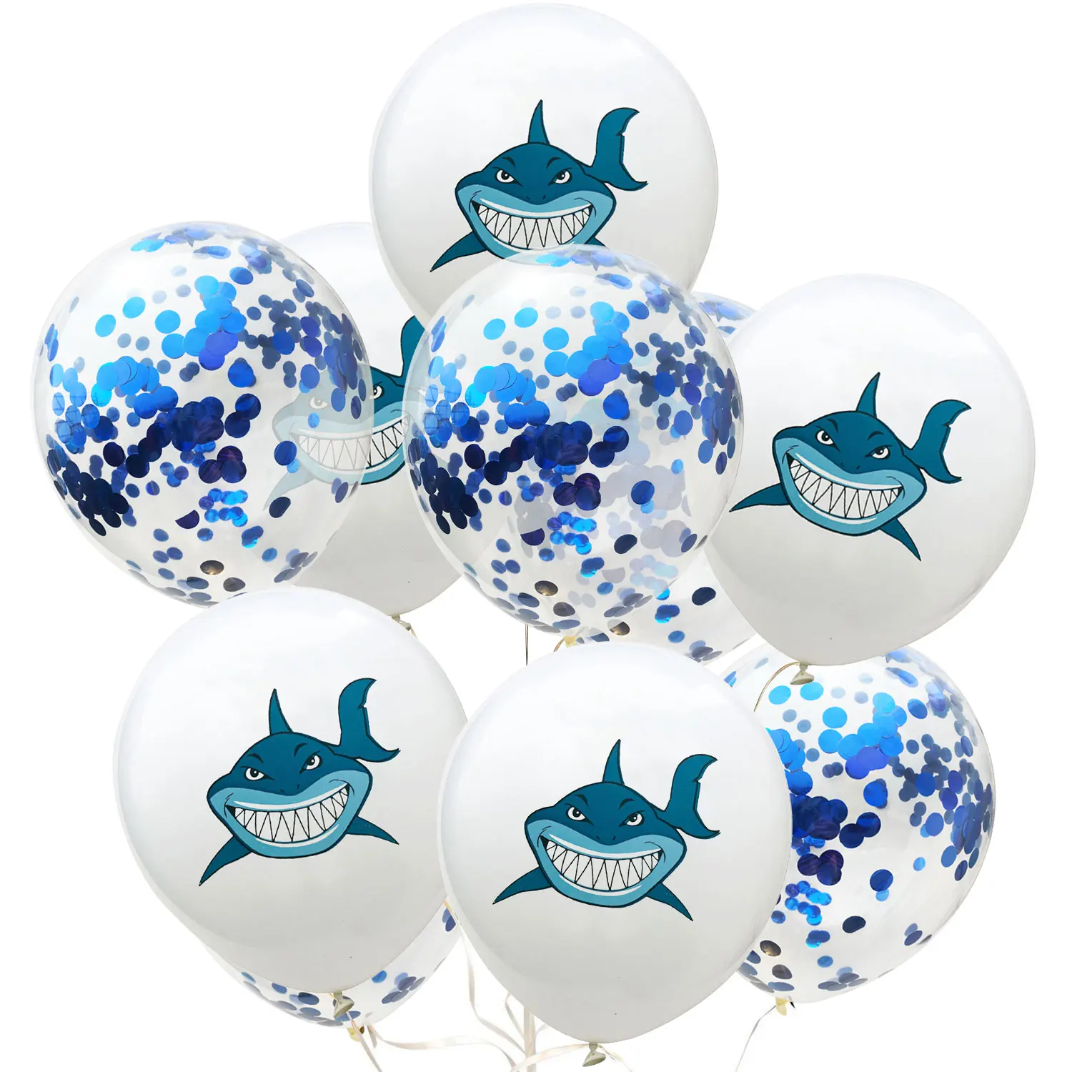 10pcs Blue Animal Birthday Balloons Birthday Baby Shark Air Ballons