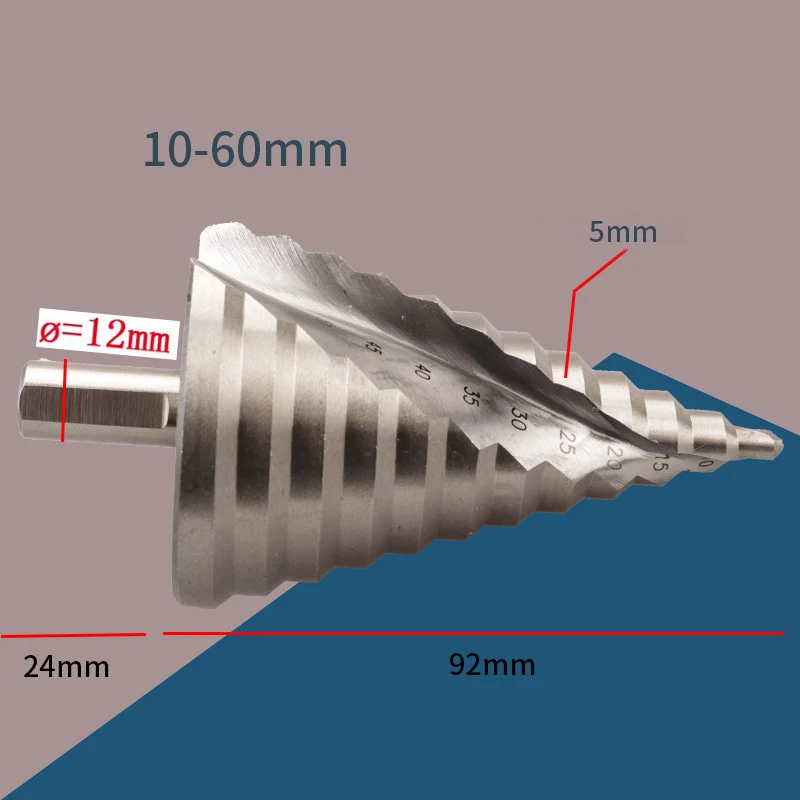 

Step Drill Bit Handle Directly Groove Triangle Pagoda Drill for Thin Iron Steel