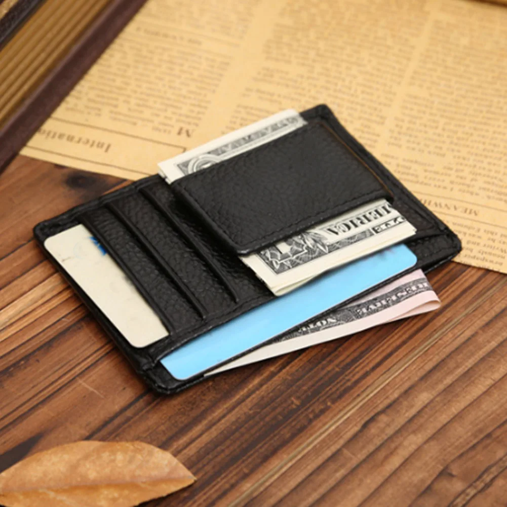 Men's Genuine Leather Money Clip Wallet Clamp Fashion Male Business