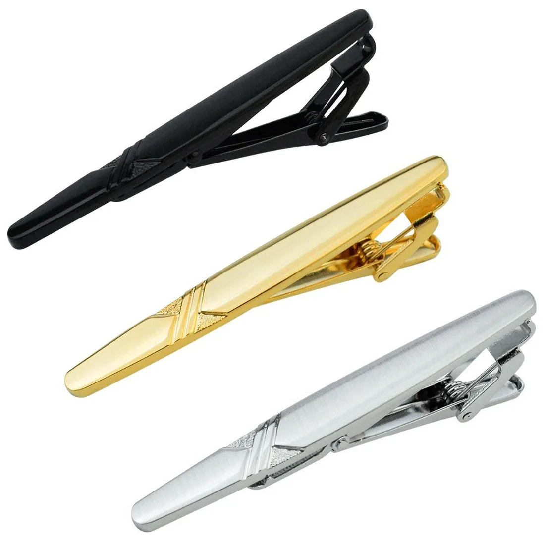 3pcs Tie Bar Clip for Men Necktie Clips Tie Pins Copper Clasps Necktie