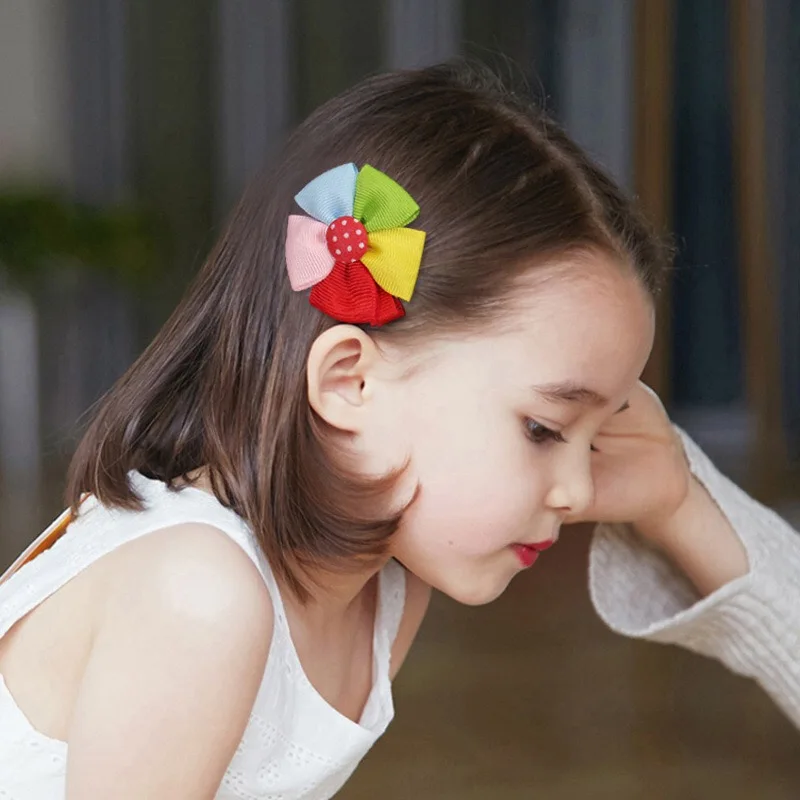 

Colorful kids baby female solid color bow hair rope rubber band girl apron rubber band tiara hair accessories hair ring