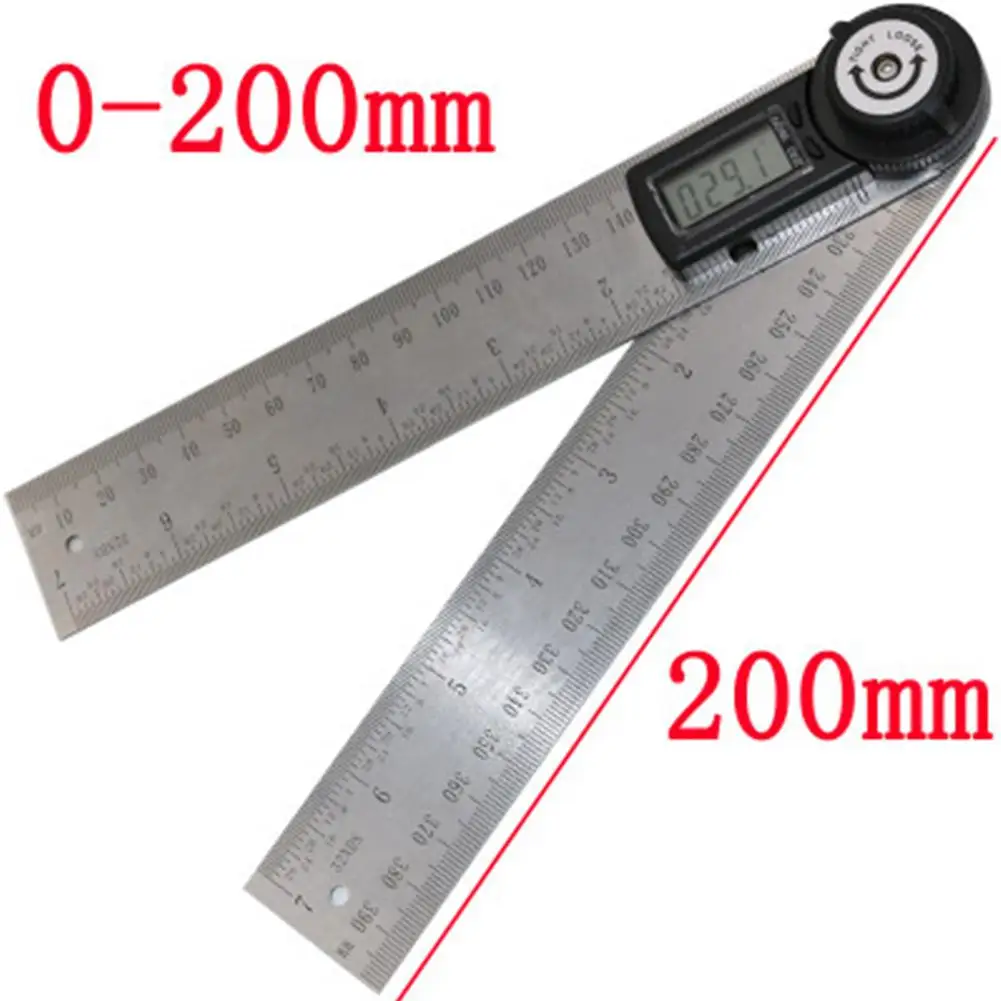  Adeeing Stainless Steel Digital Protractor Angle Finder Ruler with Large LCD Display for Woodworkin